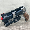 Side view of heavy revolver prop with game-accurate detail